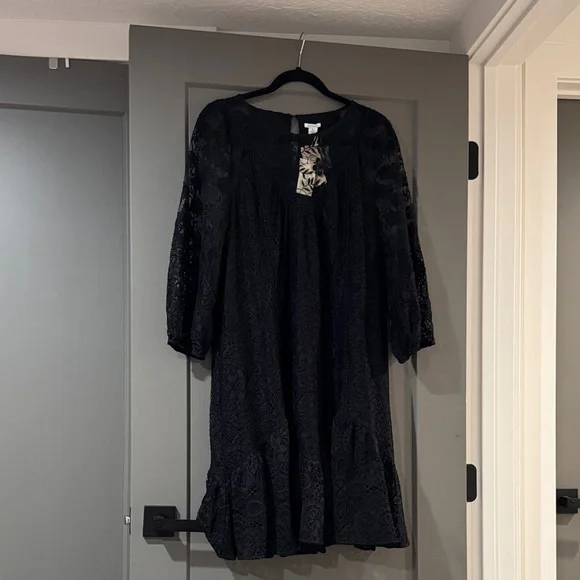 Sundance Black Lace Long Sleeve Dress - Picture 2 of 7